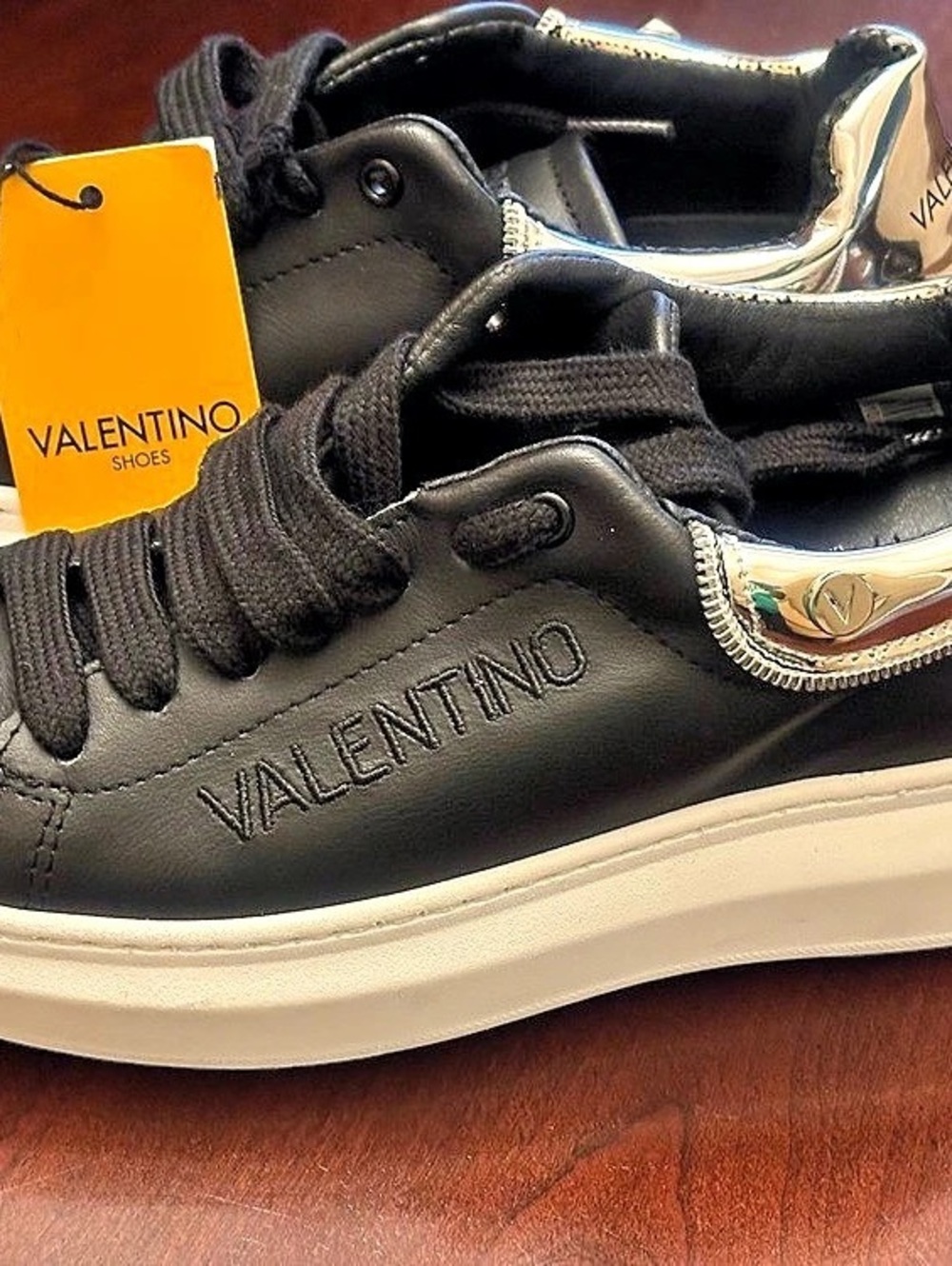 Valentino Women's Black & Silver Sneakers NWT